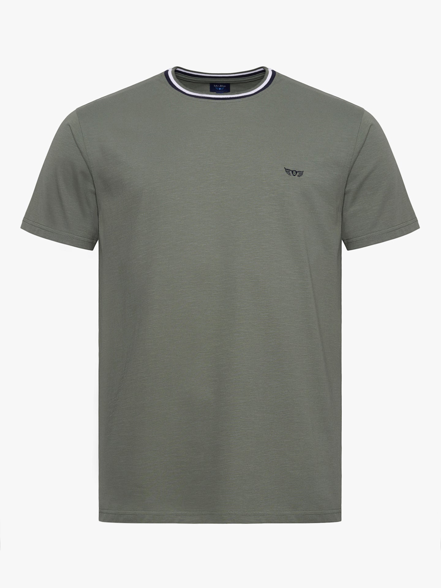 GREEN COTTON T-SHIRT SHORT SLEEVE REGULAR FIT MR. BLUE
