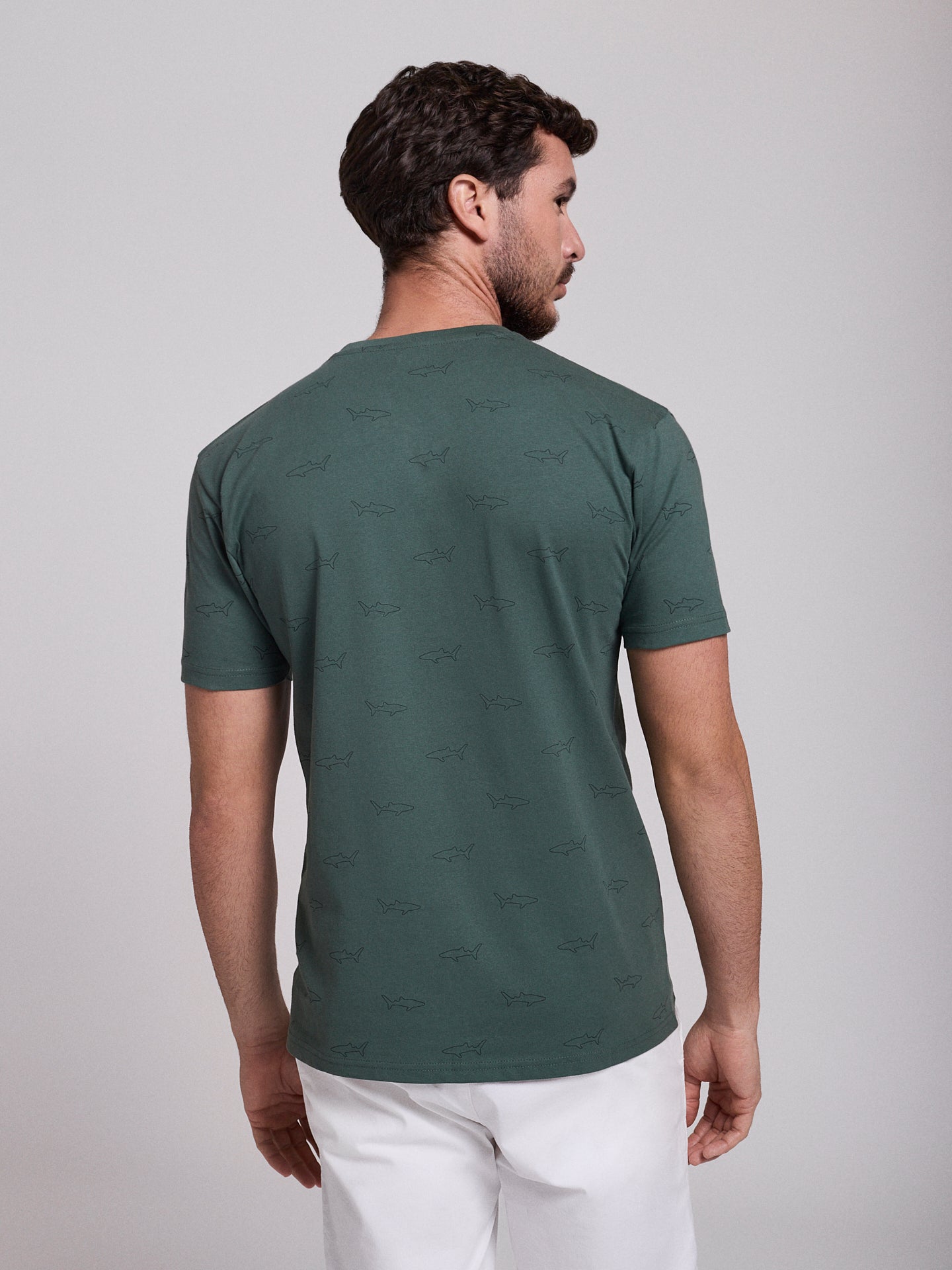 GREEN COTTON T-SHIRT SHORT SLEEVE REGULAR FIT MR. BLUE