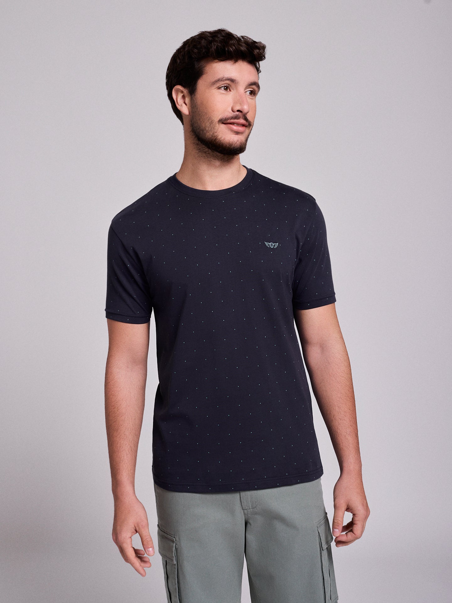 BLUE COTTON T-SHIRT SHORT SLEEVE REGULAR FIT MR. BLUE