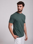 GREEN COTTON T-SHIRT SHORT SLEEVE REGULAR FIT MR. BLUE