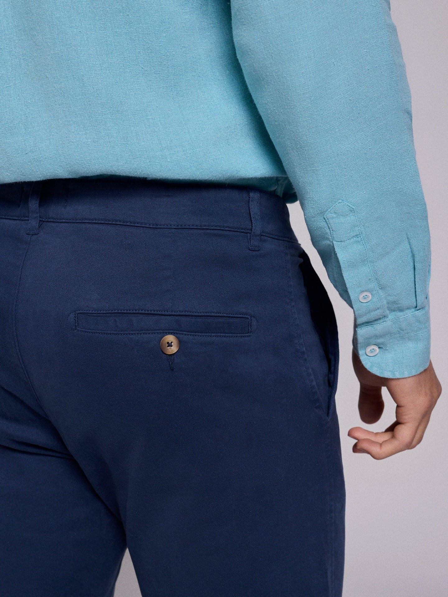 Calça Algodão Azuis Regular Fit Mr. Blue