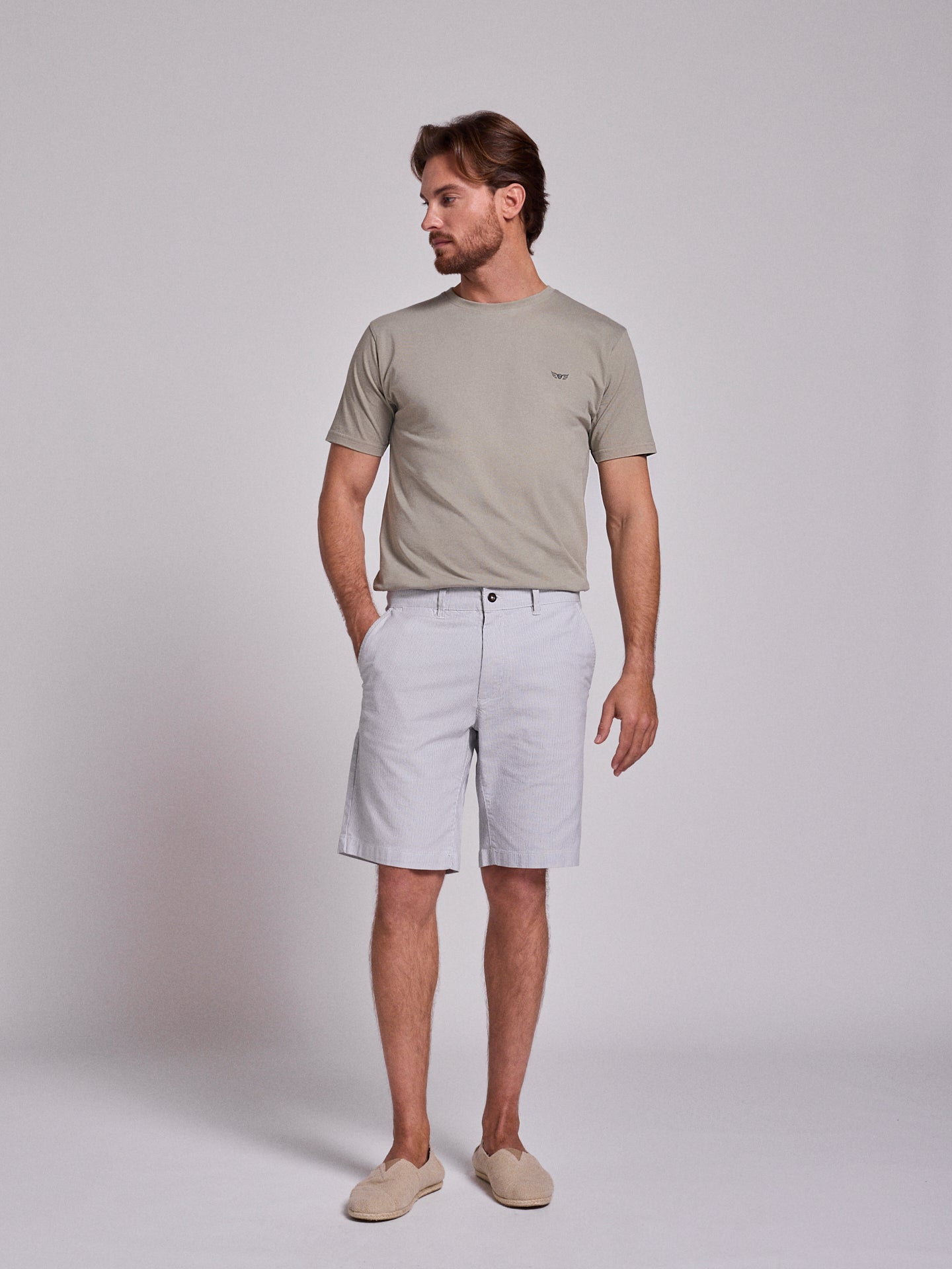 Bermuda Algodão Azuis Regular Fit Mr. Blue