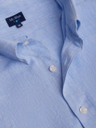 Camisa Linho Azul Manga Comprida Regular Fit Mr. Blue