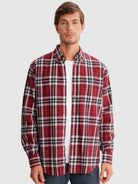 RED REGULAR FLANNEL FLANNEL SHIRT REGULAR FIT MR. BLUE