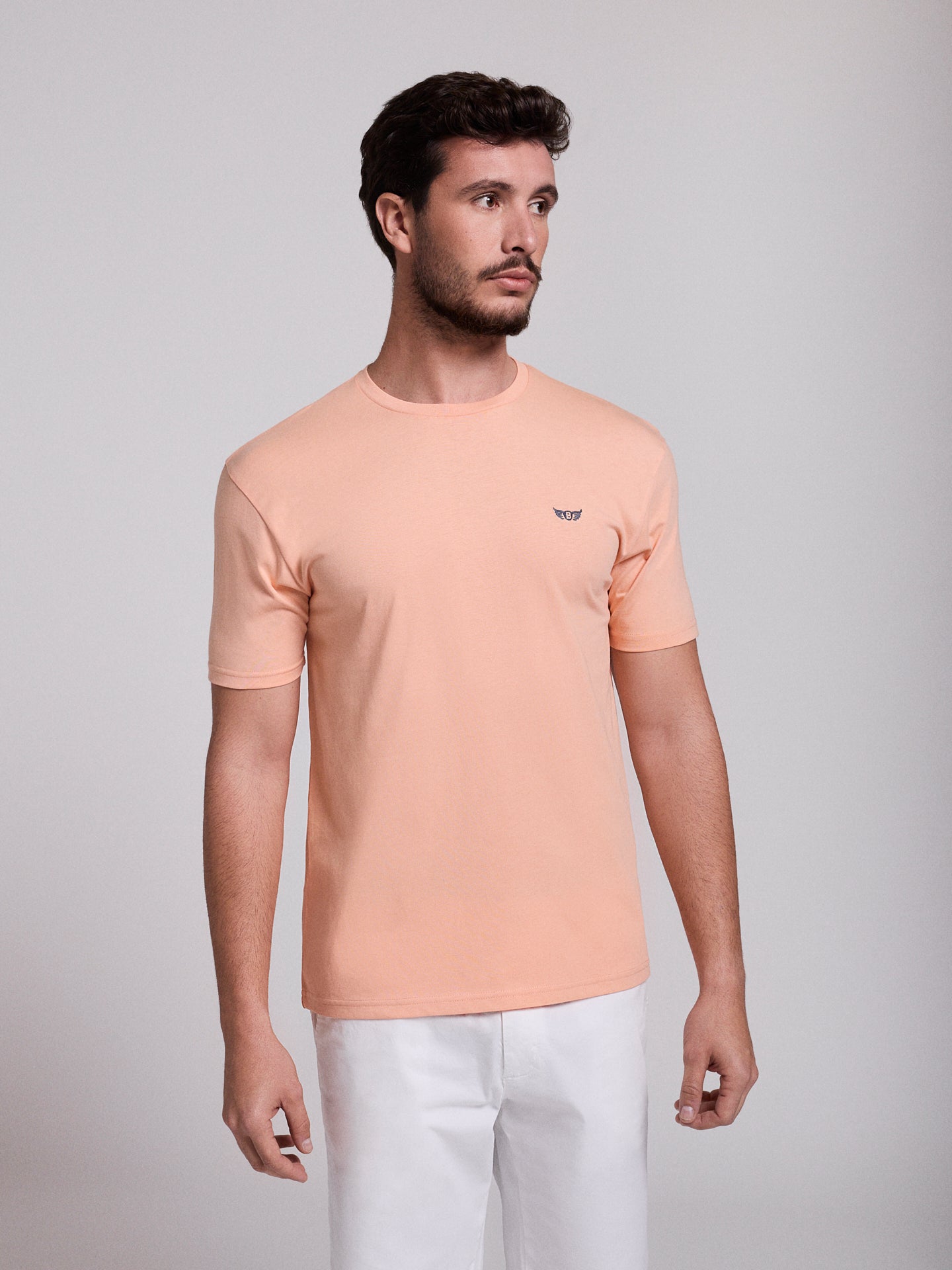 ORANGE COTTON T-SHIRT SHORT SLEEVE REGULAR FIT MR. BLUE