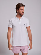 WHITE POLO SHORT SLEEVES REGULAR FIT MR. BLUE