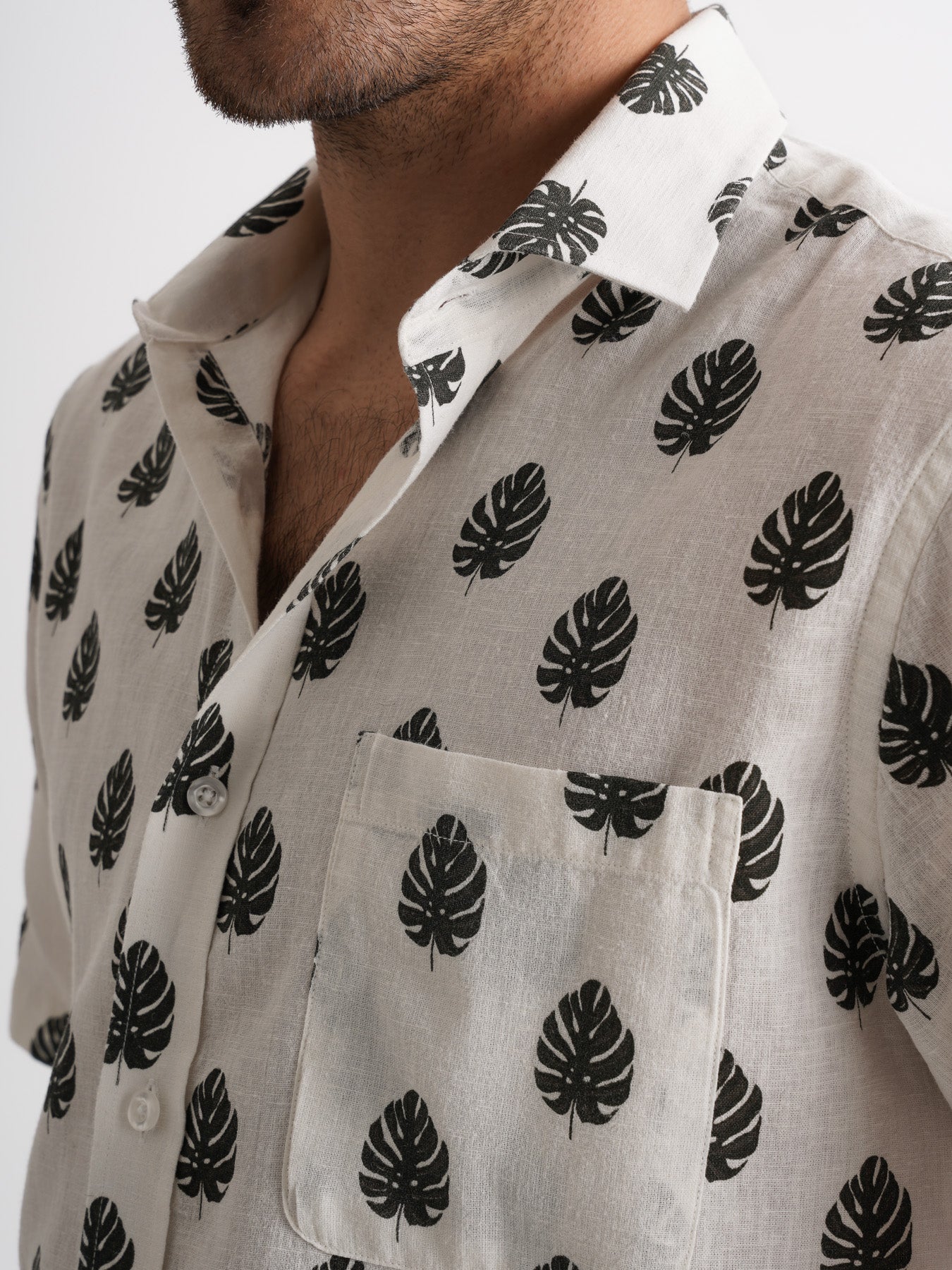 Regular Fit Gray Linen Shirt Mr. Blue