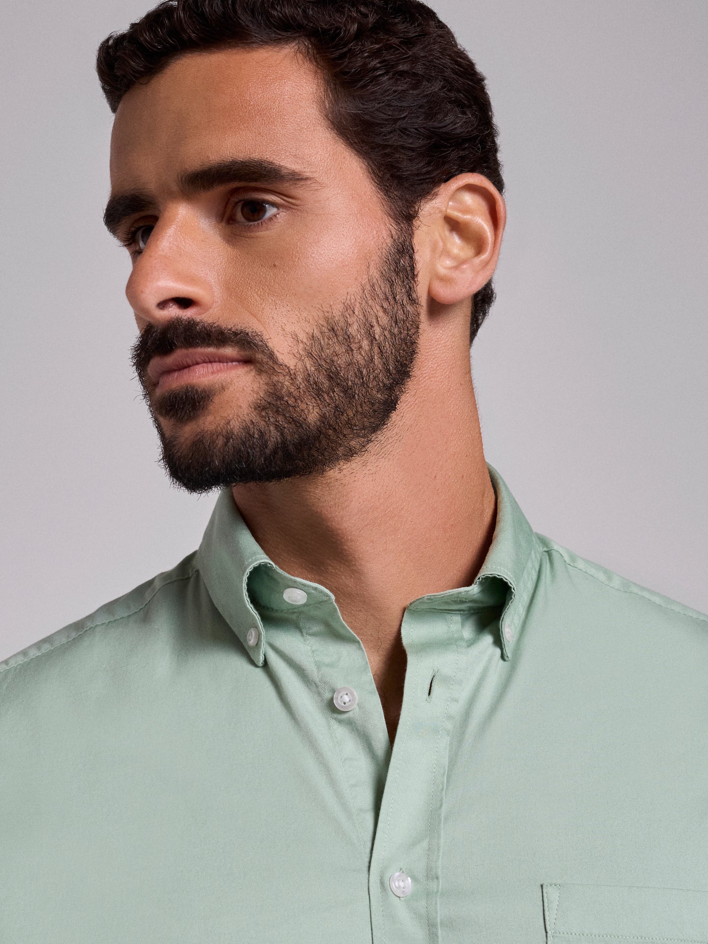 CAMISA ALGODÃO VERDE MANGA COMPRIDA REGULAR FIT MR. BLUE