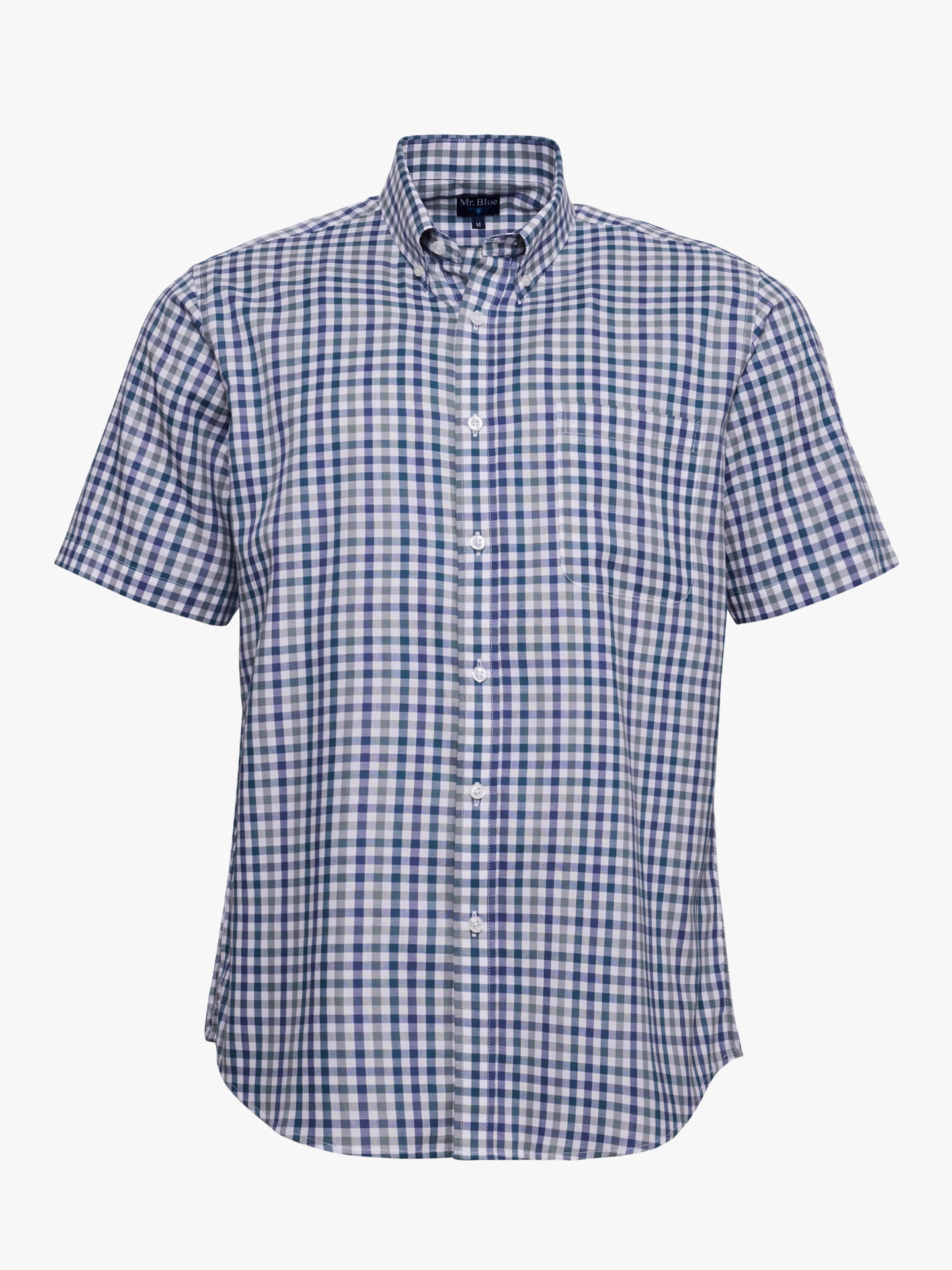 GREEN COTTON SHIRT SHORT SLEEVE REGULAR FIT MR. BLUE