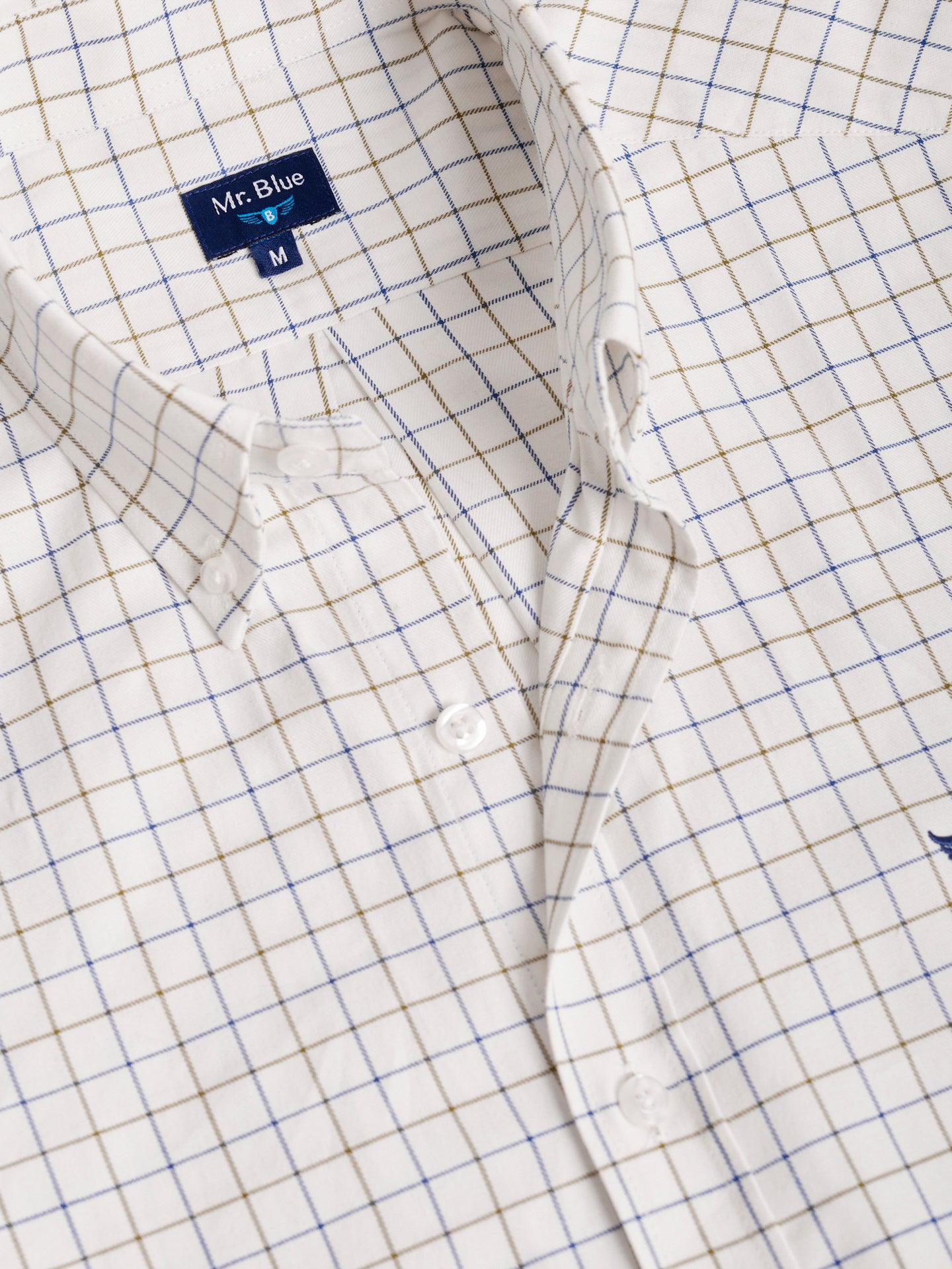 WHITE REGULAR FIT MR SHIRT. BLUE
