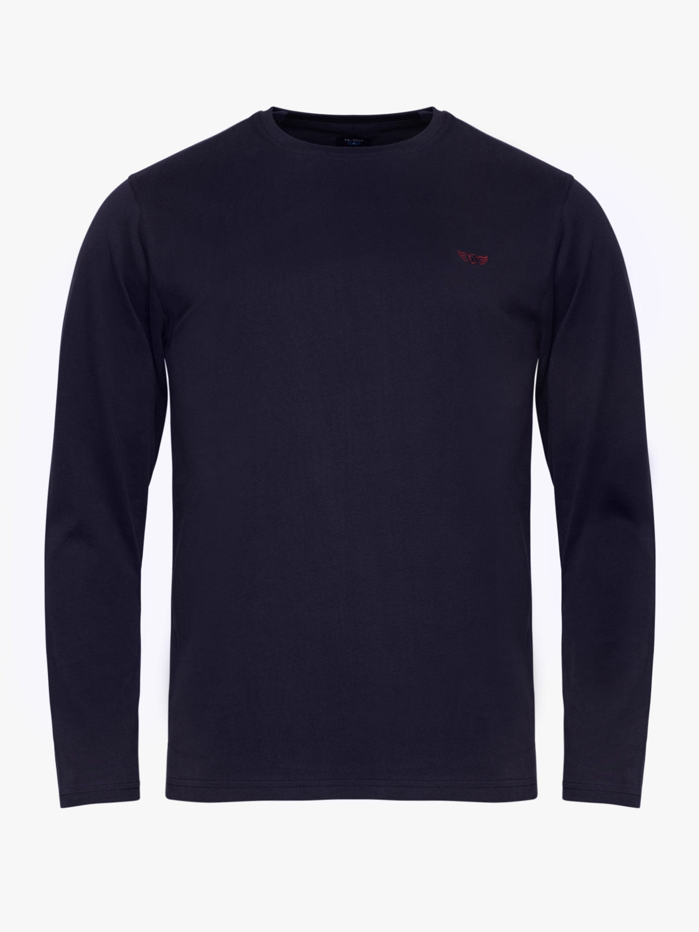 T-shirt Algodão Azul Manga Comprida Regular Fit Mr. Blue