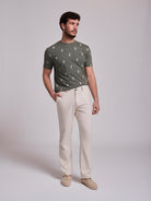 Calça Linho Beges Regular Fit Mr. Blue