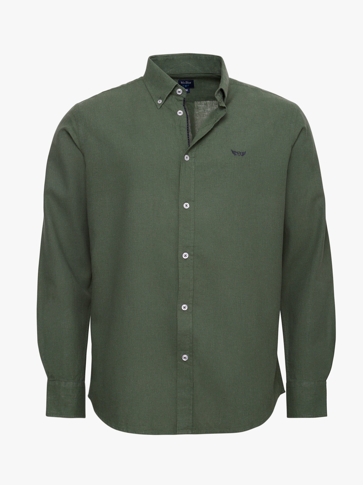Camisa Linho Verde Manga Comprida Regular Fit Mr. Blue