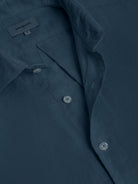 BLUE LINEN SHIRT LONG SLEEVE TAILORED FIT MARK BELLUCCI