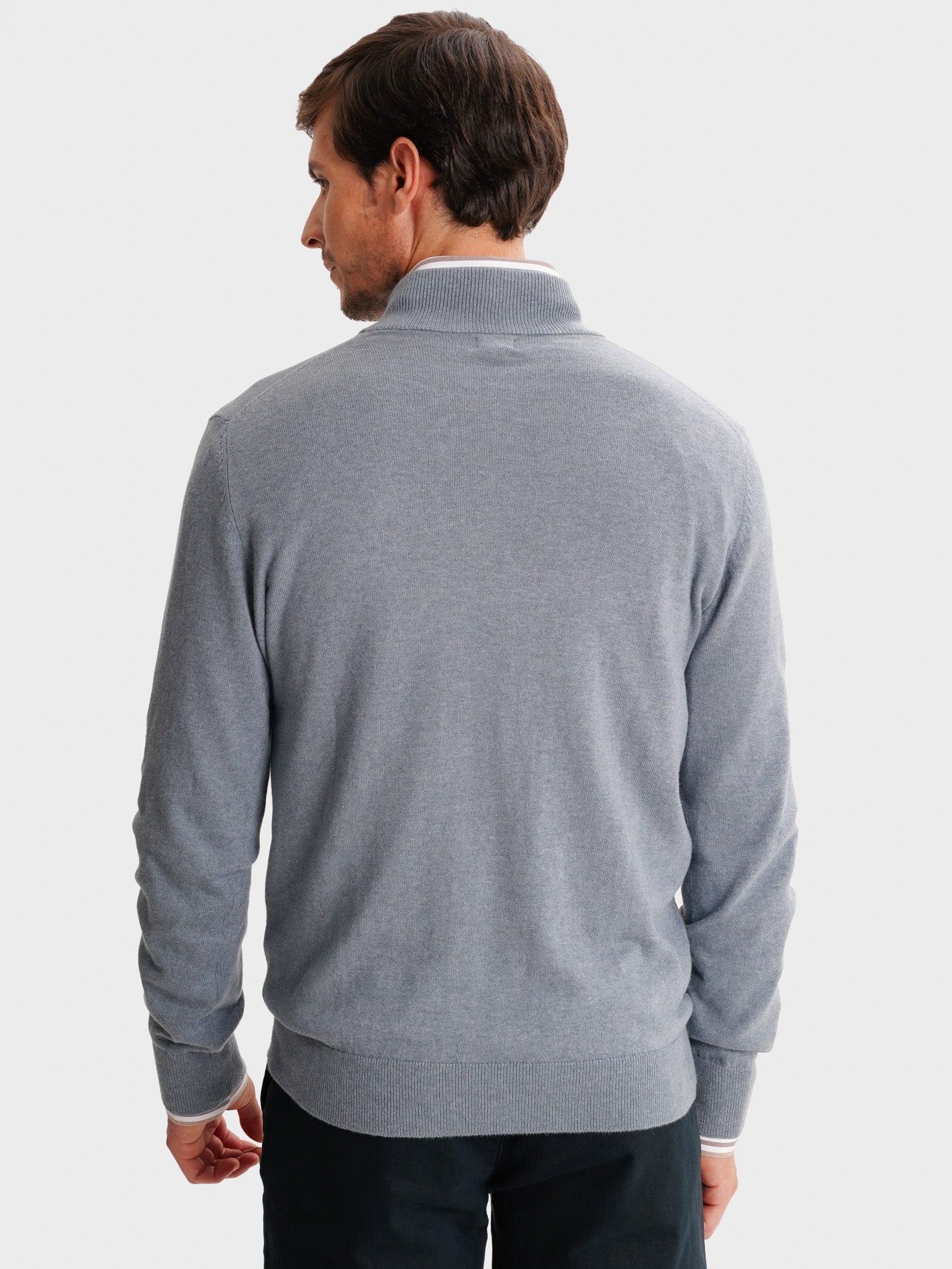 PULLOVER FINO AZUL MANGA COMPRIDA REGULAR FIT MR. BLUE