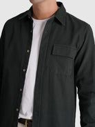 Sobrecamisa Algodão Cinzenta Manga Comprida Regular Fit Mr. Blue