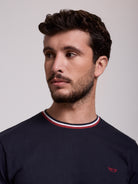 BLUE COTTON T-SHIRT SHORT SLEEVE REGULAR FIT MR. BLUE