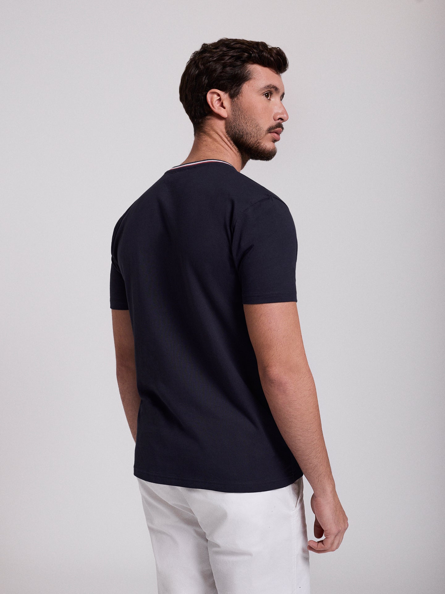 BLUE COTTON T-SHIRT SHORT SLEEVE REGULAR FIT MR. BLUE