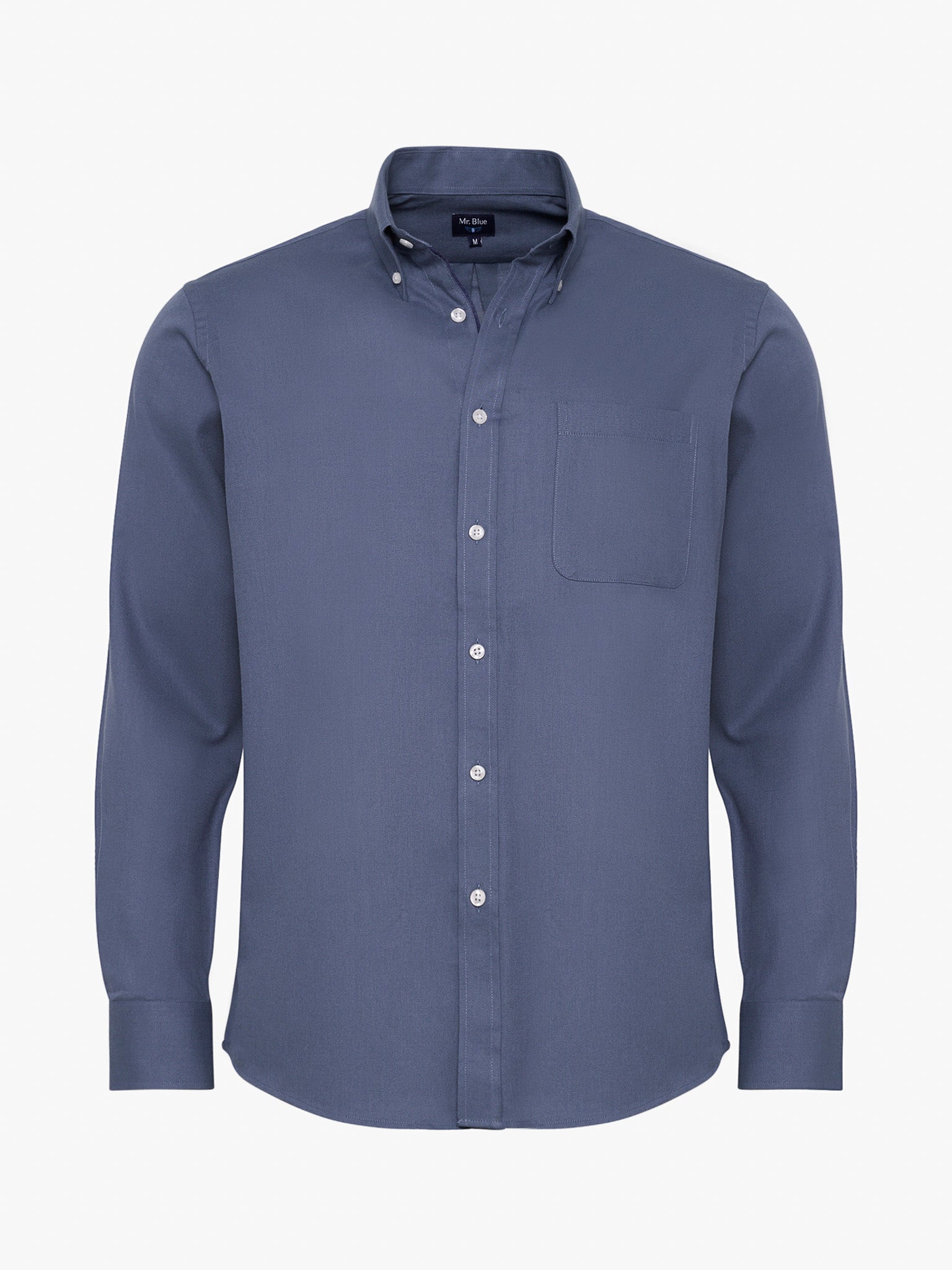 Camisa Algodão Azul Manga Comprida Regular Fit Mr. Blue