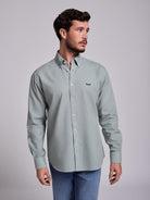 CAMISA ALGODÃO VERDE MANGA COMPRIDA REGULAR FIT MR. BLUE
