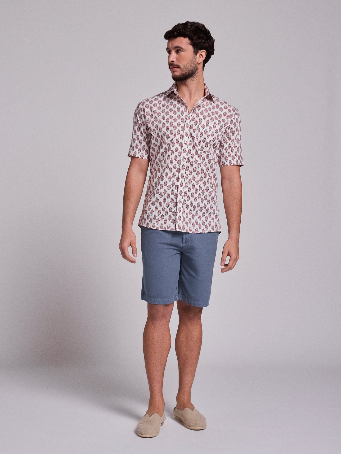 Camisa Algodão Vermelha Manga Curta Regular Fit Mr. Blue