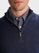 BLUE THIN PULLOVER WITH REGULAR FIT MR ELBOW PADS. BLUE