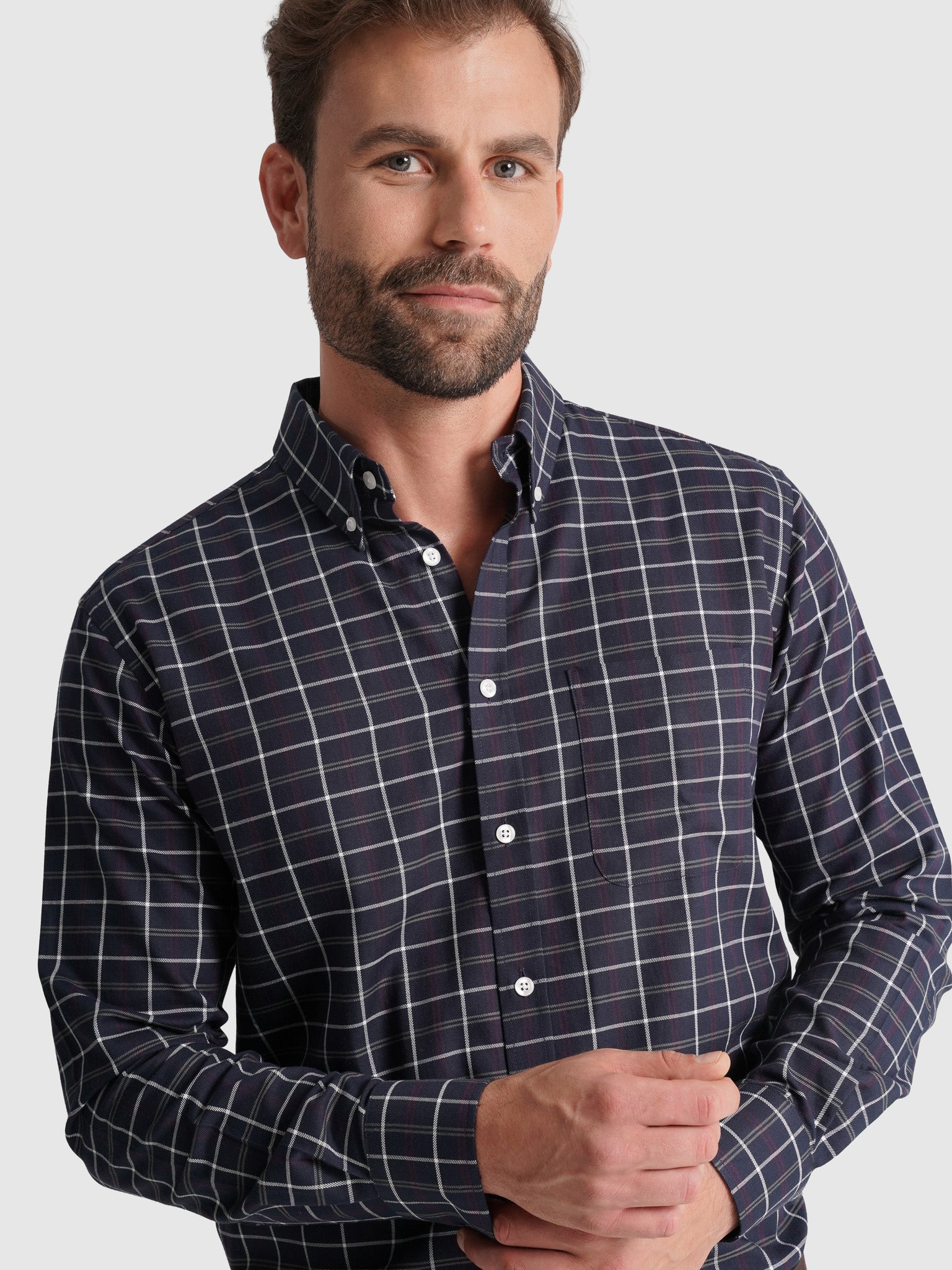 Camisa Algodão Azul Manga Comprida Regular Fit Mr. Blue