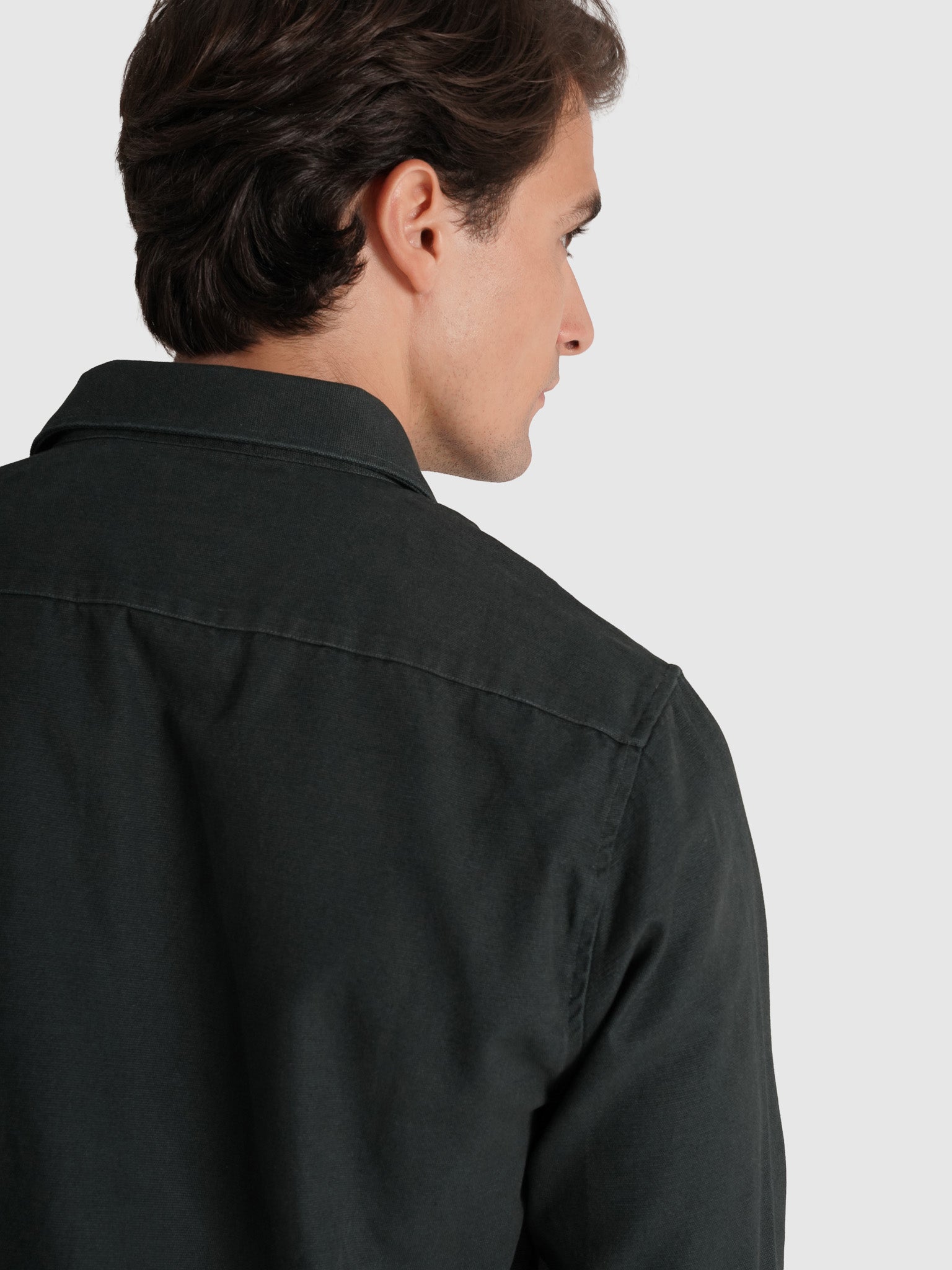 SOBRECAMISA DE ALGODÓN GRIS MANGA LARGA REGULAR FIT MARK BELLUCCI