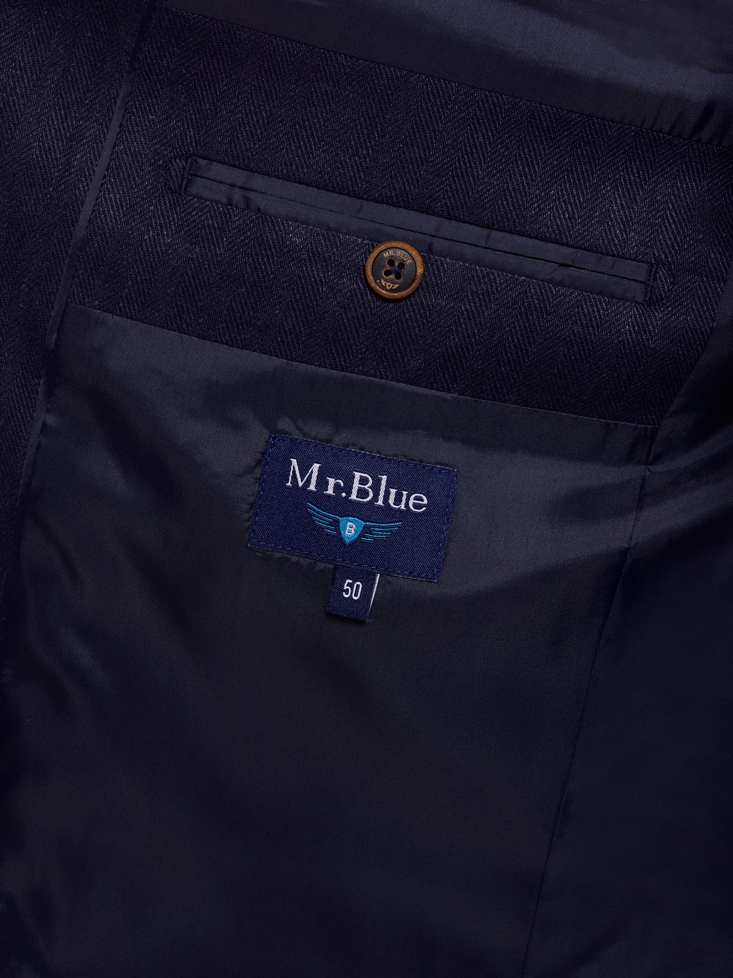 Blazer Azul Manga Comprida Regular Fit Mr. Blue