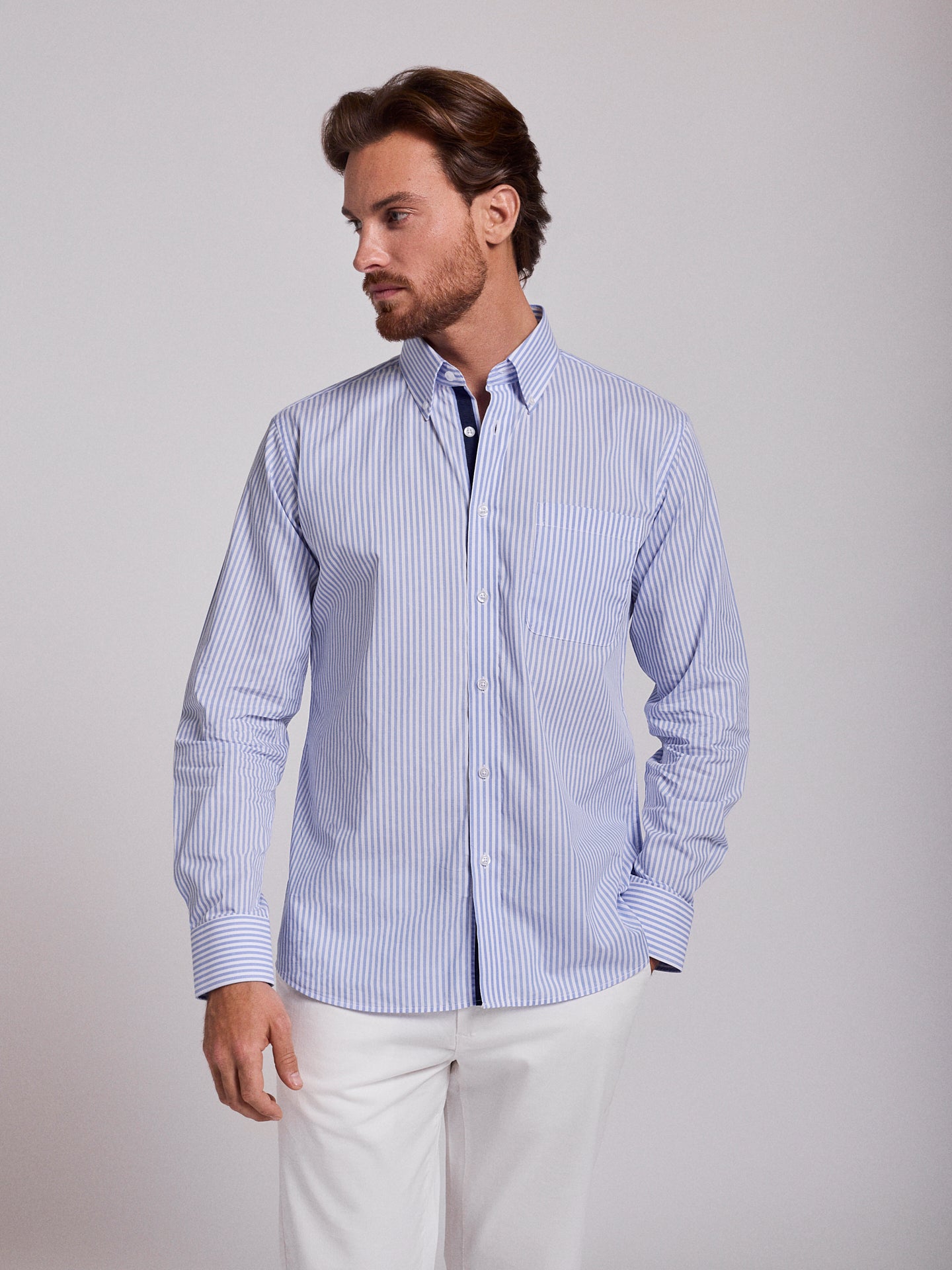 BLUE COTTON SHIRT LONG SLEEVE REGULAR FIT MR. BLUE