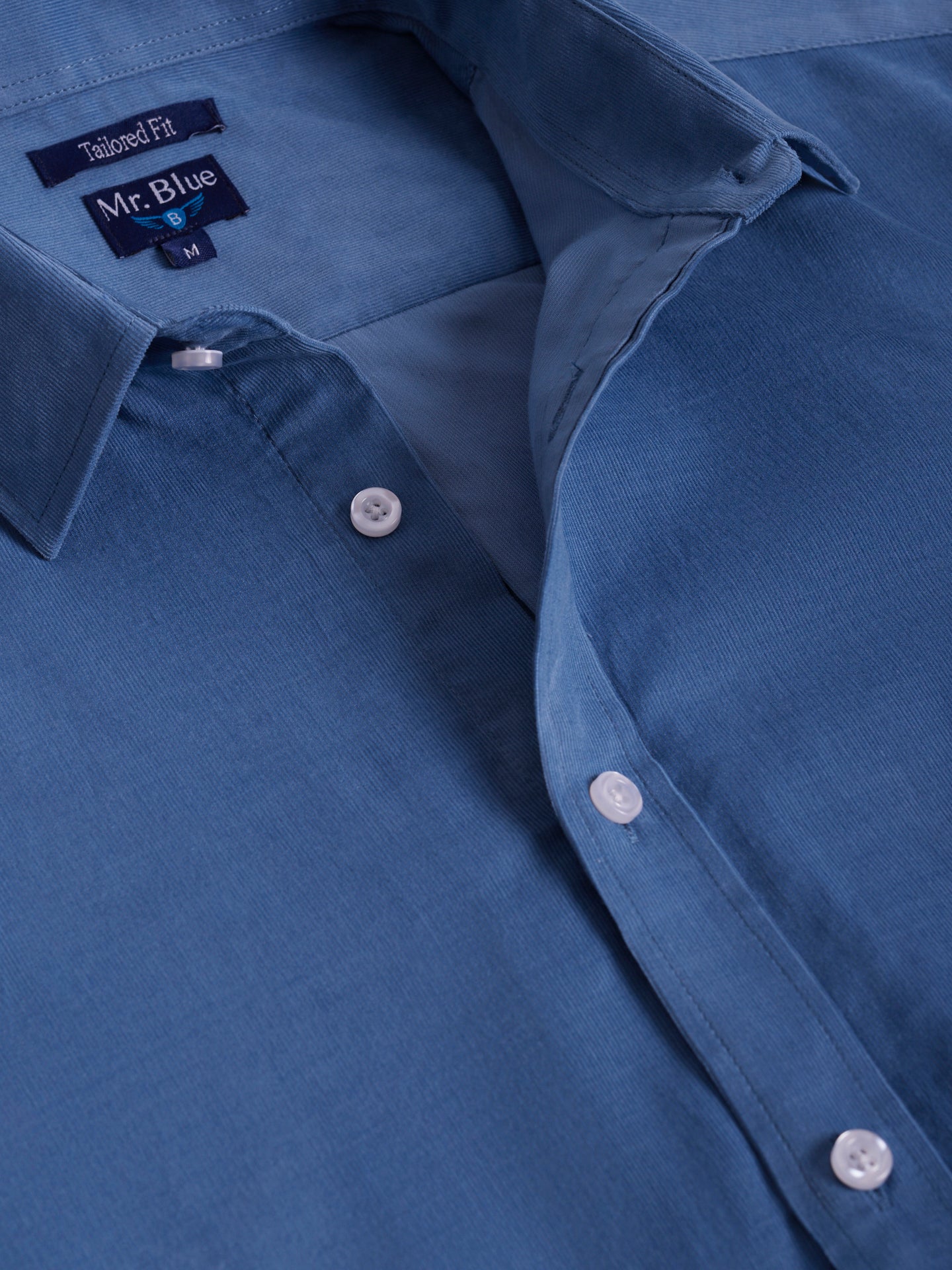 BOMBAZINE BLUE TAILORED FIT MR SHIRT. BLUE