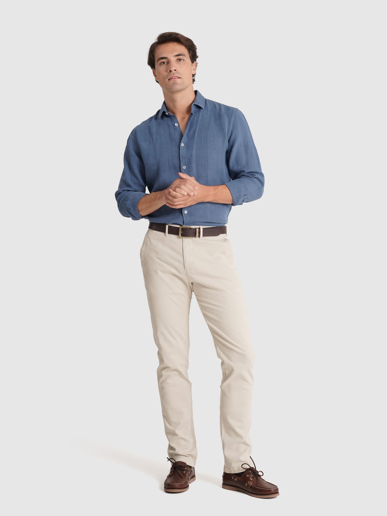 BEIGE REGULAR FIT TROUSERS MARK BELLUCCI