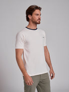 WHITE COTTON T-SHIRT SHORT SLEEVES REGULAR FIT MR. BLUE