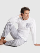 Pijama Azul Manga Comprida Regular Fit Mr. Blue