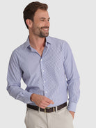 Camisa Algodão Azul Manga Comprida Classic Fit Mr. Blue
