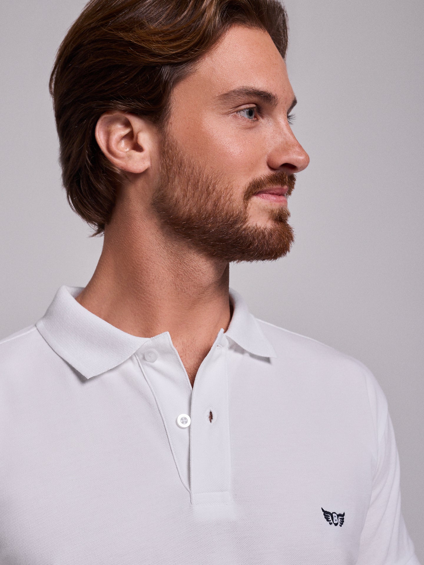 Polo Branco Manga Curta Regular Fit Mr. Blue