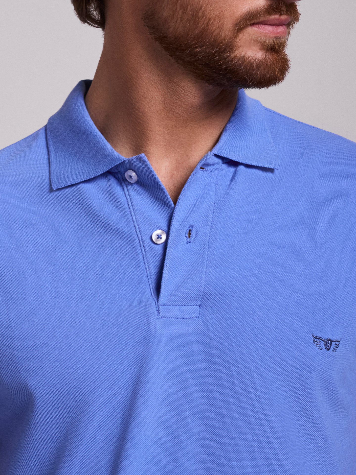 Polo Azul Manga Curta Regular Fit Mr. Blue