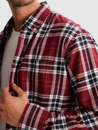 RED REGULAR FLANNEL FLANNEL SHIRT REGULAR FIT MR. BLUE
