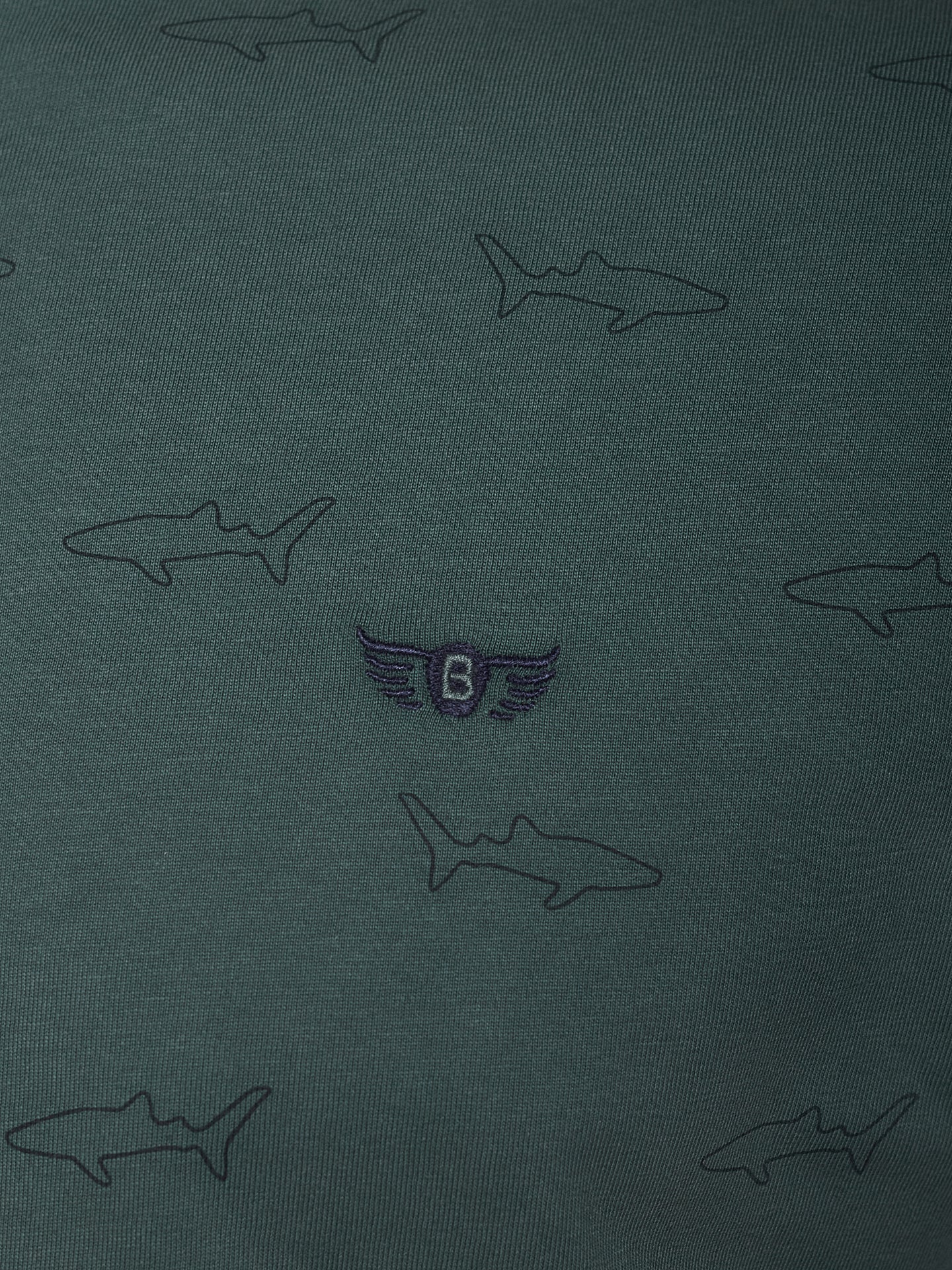 GREEN COTTON T-SHIRT SHORT SLEEVE REGULAR FIT MR. BLUE