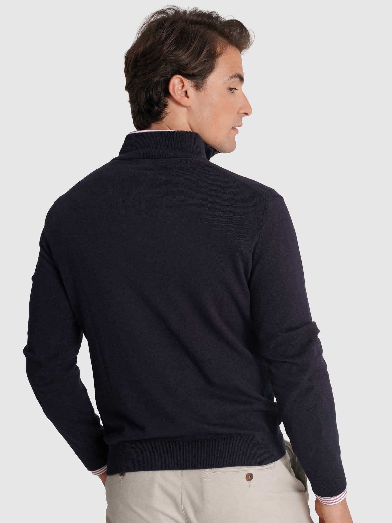 Pullover Caxemira Azul Manga Comprida Regular Fit Mr. Blue