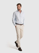 Camisa Algodão Azul Manga Comprida Regular Fit Mr. Blue