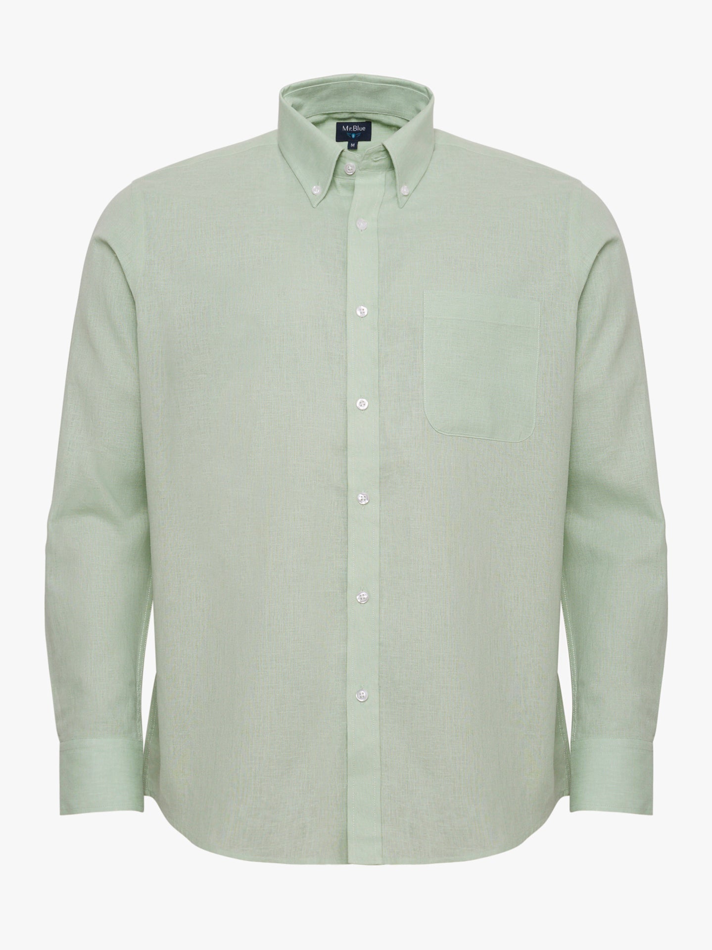 Camisa Linho Verde Manga Comprida Regular Fit Mr. Blue