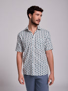 BLUE LINEN SHIRT SHORT SLEEVE REGULAR FIT MR. BLUE