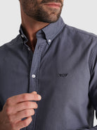 Camisa Algodão Azul Manga Comprida Regular Fit Mr. Blue