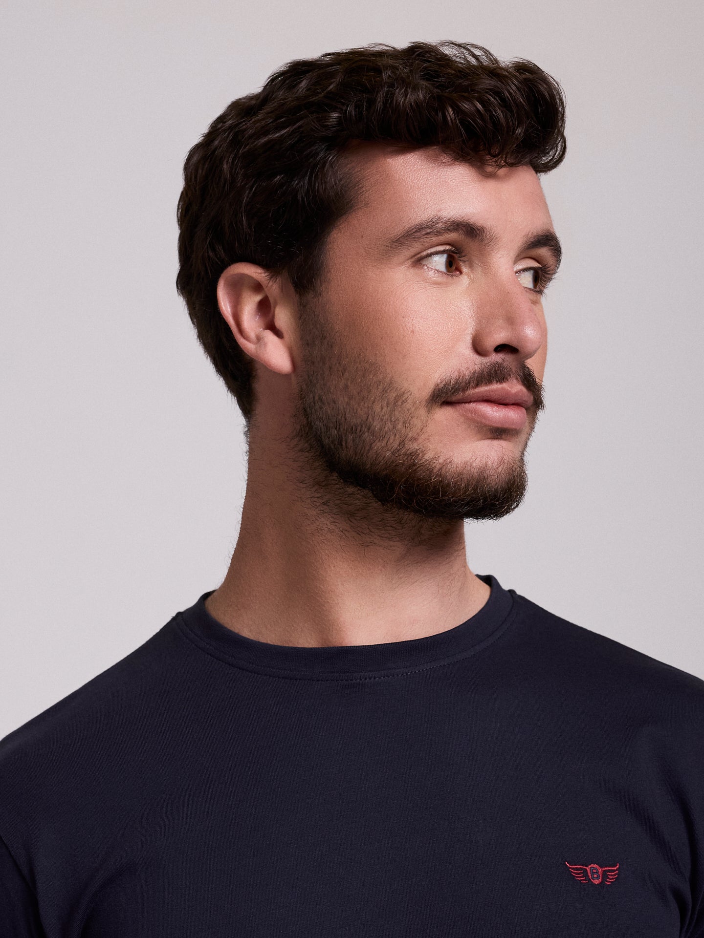 BLUE COTTON T-SHIRT SHORT SLEEVE REGULAR FIT MR. BLUE