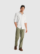DOBBY BLUE LONG SLEEVE TAILORED FIT MR SHIRT. BLUE