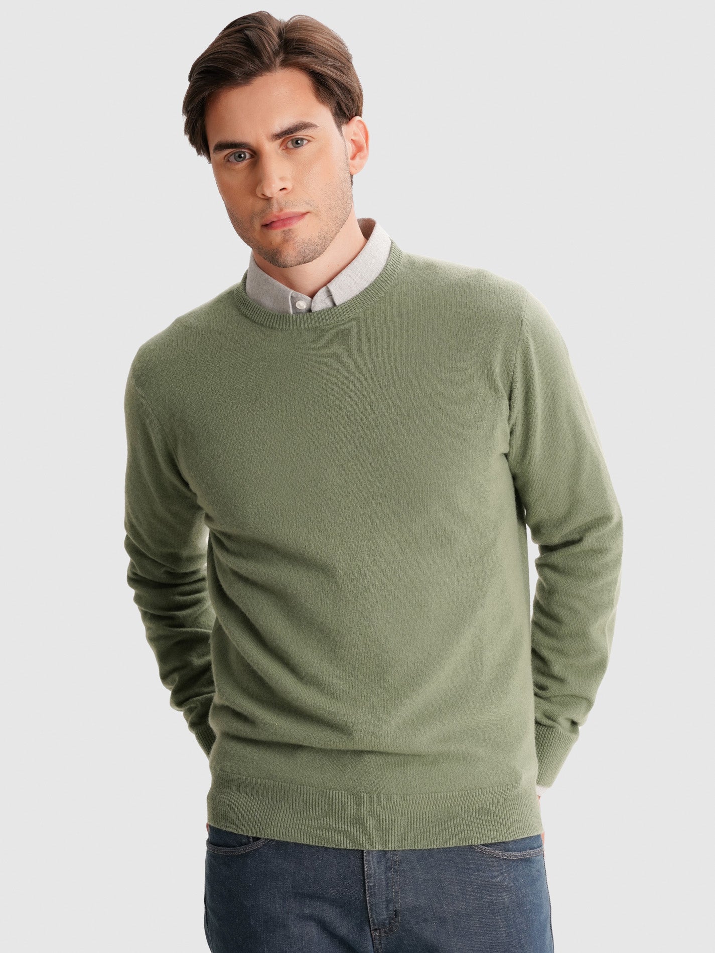 GREEN THIN PULLOVER LONG SLEEVE REGULAR FIT MR. BLUE