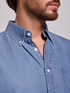 Camisa Ganga Azul Manga Comprida Regular Fit Mr. Blue