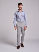 Calça Algodão Cinzentas Slim Fit Mr. Blue