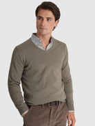 Pullover Lã Verde Manga Comprida Regular Fit Mr. Blue